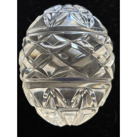Vintage Irish Tyrone Crystal Deep Cut Full Lead Crystal Egg Paperweight Ireland - Picture 1 of 7